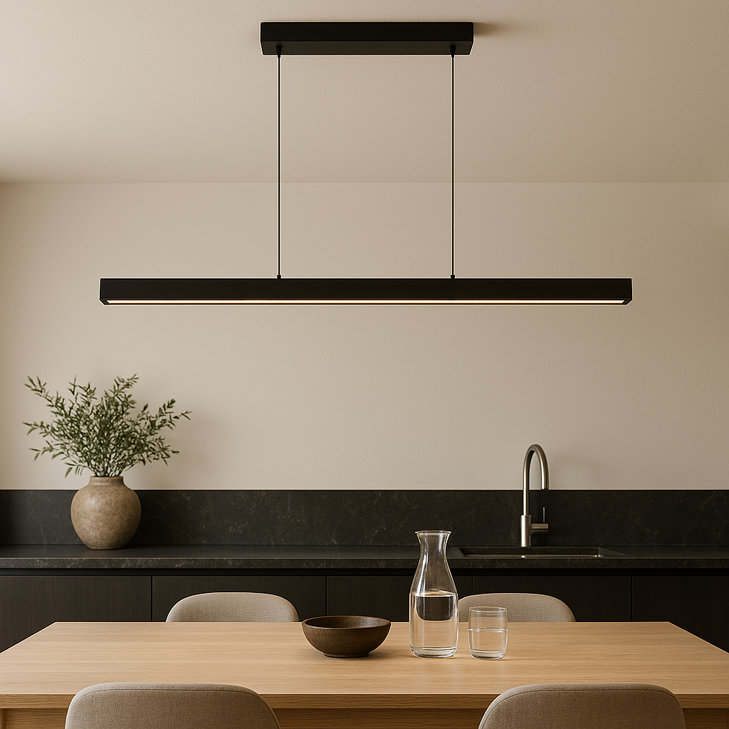 Scandibeam Hängelampe LED 3000K Schwarz Esstisch Lineare Beleuchtung Modern Minimalistisch | Restfield