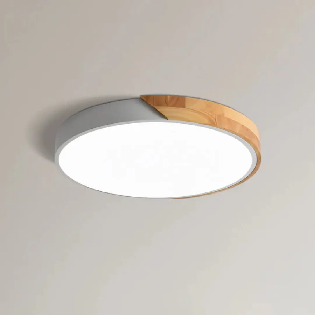 Houten LED Plafondlamp Scandinavisch Design Acryl Warm Licht Sfeervol Slaapkamer Hal Woonkamer 23-30cm | Sansoti