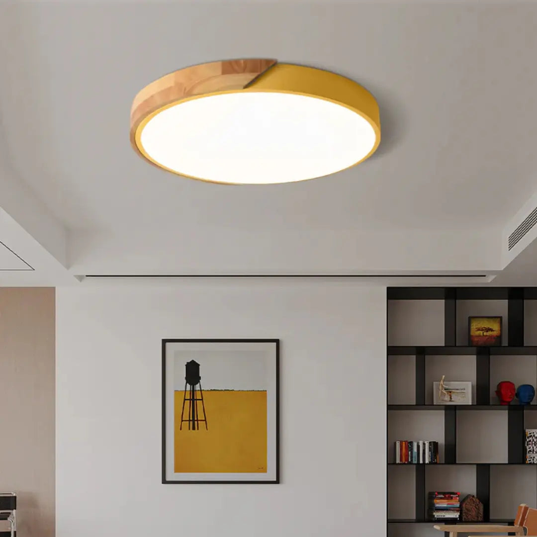 Houten LED Plafondlamp Scandinavisch Design Acryl Warm Licht Sfeervol Slaapkamer Hal Woonkamer 23-30cm | Sansoti