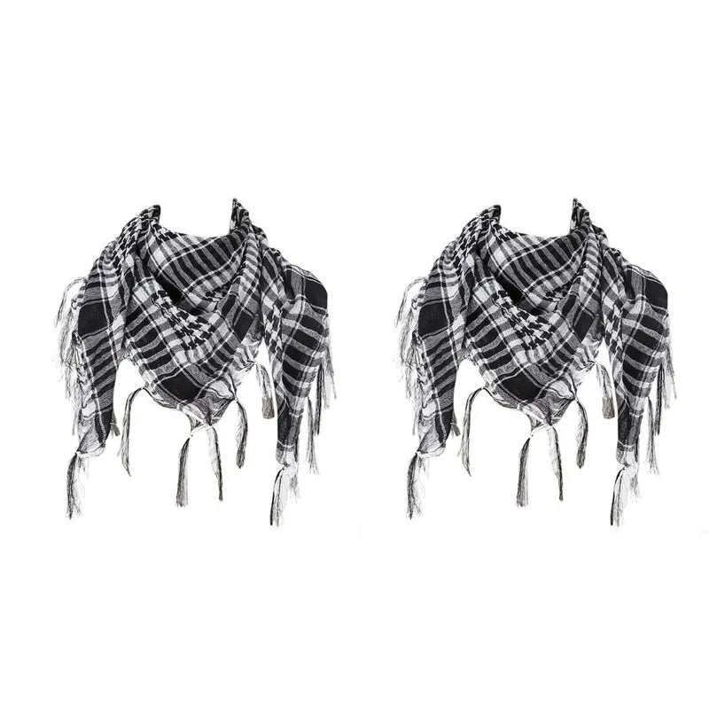 Bufanda de punto tradicional 100x100 cm con flecos para hombre y mujer, cálida y cómoda, de tejido suave para el invierno | Sansoti