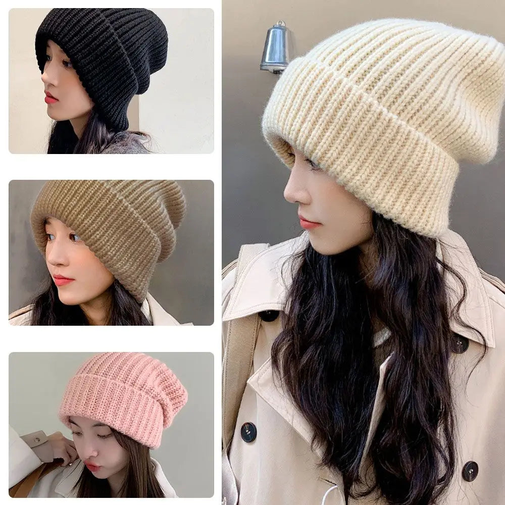 Gebreide Katoenen Muts Unisex Beanie Winterhoofdeksel Hip-Hop Streetwear Warmte Effen Kleur Skatewear | Sansoti