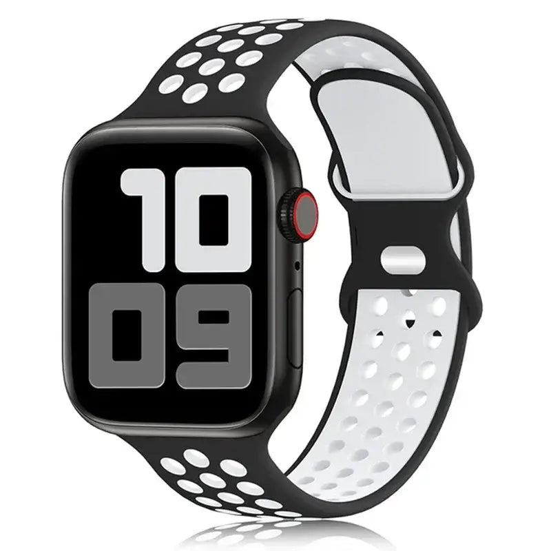 Silikonarmband für Smartwatches – atmungsaktives Sportarmband in zwei Farben für Uhren von 38 mm bis 49 mm, Unisex | Sansoti