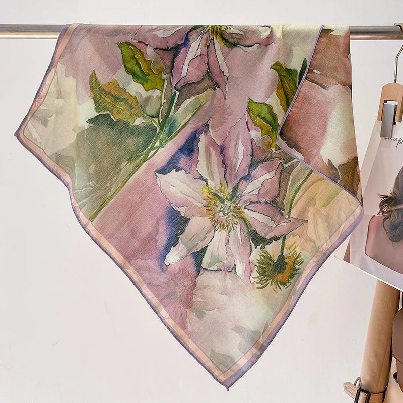 Square Bandana 68x68cm Cotton Print Headscarf for Women, Hair and Neck Scarf, Multifunctional, Four Seasons | Sansoti