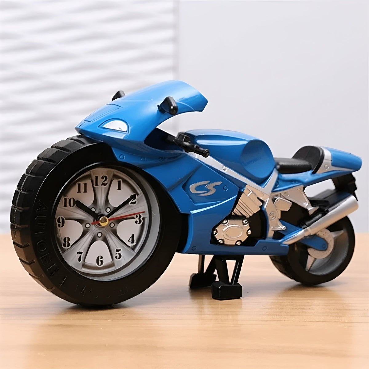 Motorrad-Wecker mit großem Zifferblatt, Kinderuhr, Sportmotorrad-Design, dekorativer Wecker, Zeitanzeige, robust | Sansoti