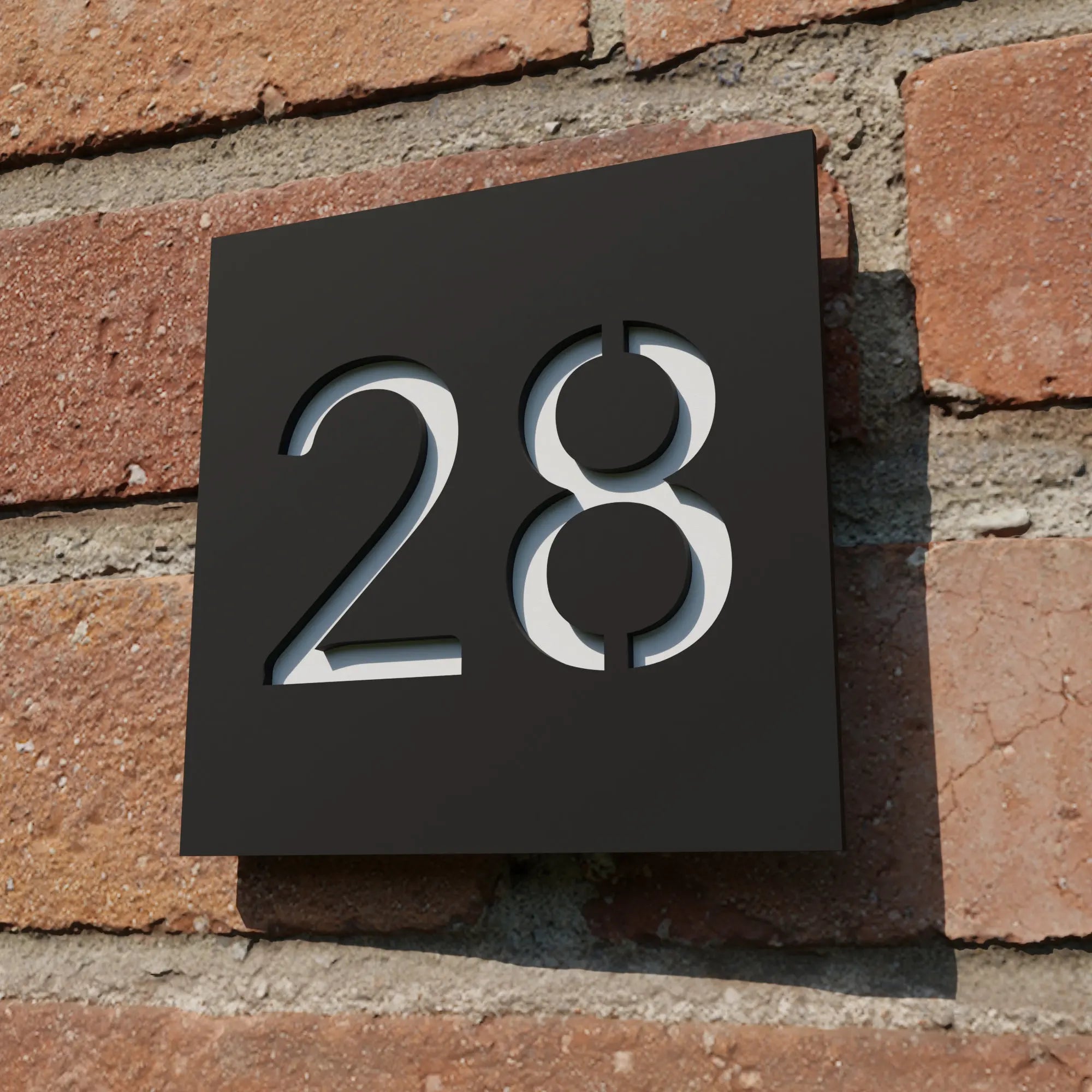 Floating 3D house number plate acrylic modern weather-resistant for facade and entrance | Sansoti