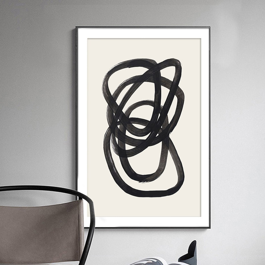 Cotton Canvas Wall Decor Mid-Century Modern Brushstroke Vibrant Colorful Abstract Artwork Living Room | Sansoti