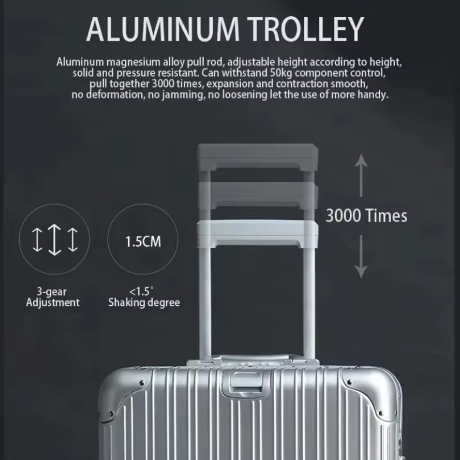 Aluminium Magnesium Koffer Zakelijk TSA Slot 360° Wielen Berlin | Sansoti