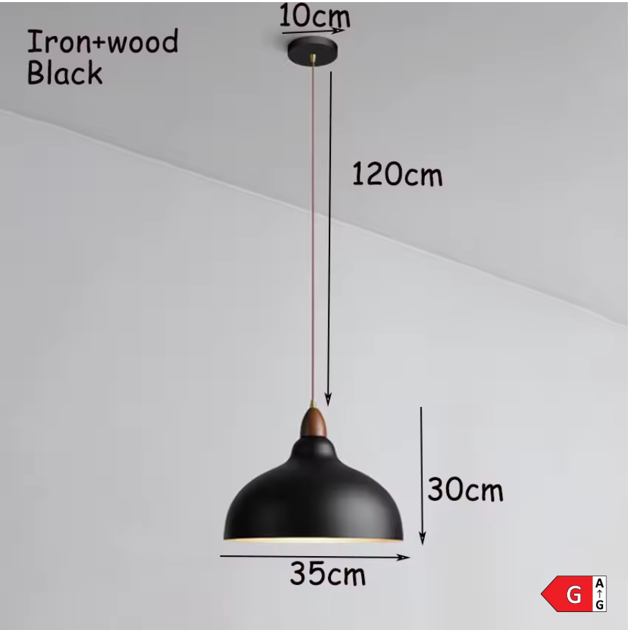 Scandinavian pendant lamp wood metal beige dining room kitchen lighting modern minimalist design E27 LED adjustable | Sansoti