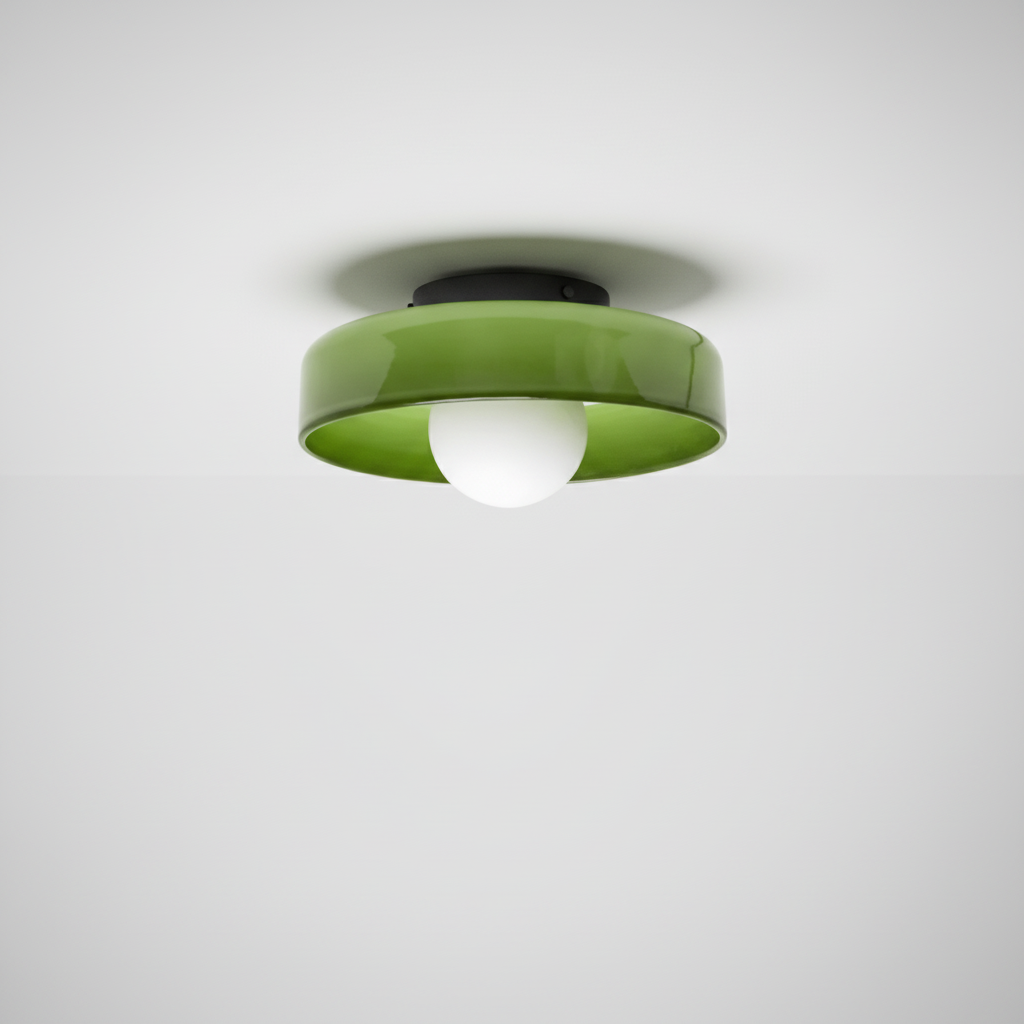 Round Glass Ceiling Lamp 25cm Warm Light Living Room Kitchen Hallway Bedroom Minimalist Modern LED Ceiling Light | Sansoti