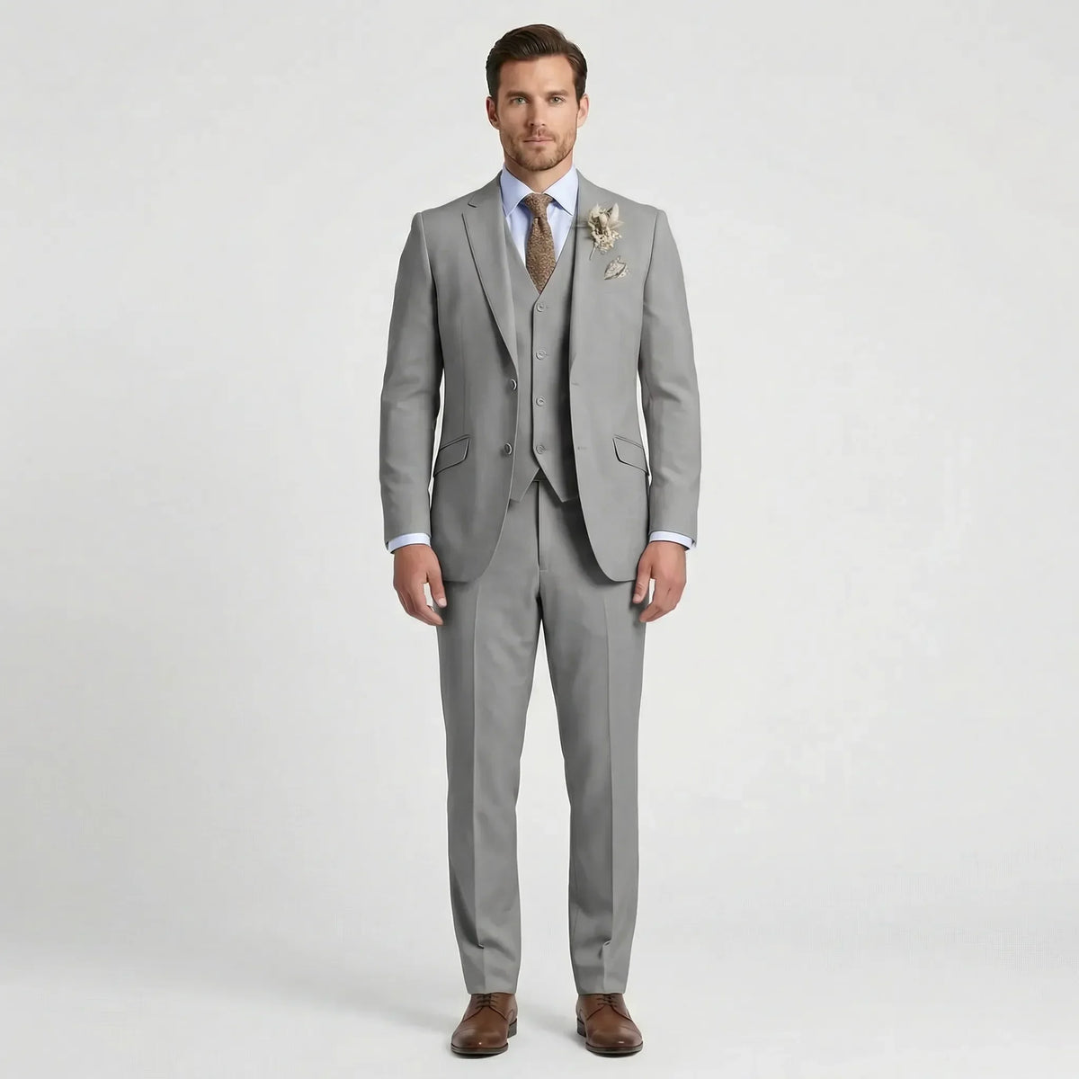 Driedelig Slim-Fit Herenpak met Colbert Gilet Pantalon voor Bruiloft Gala Zakelijk Feest Ceremonie Smoking | Sansoti