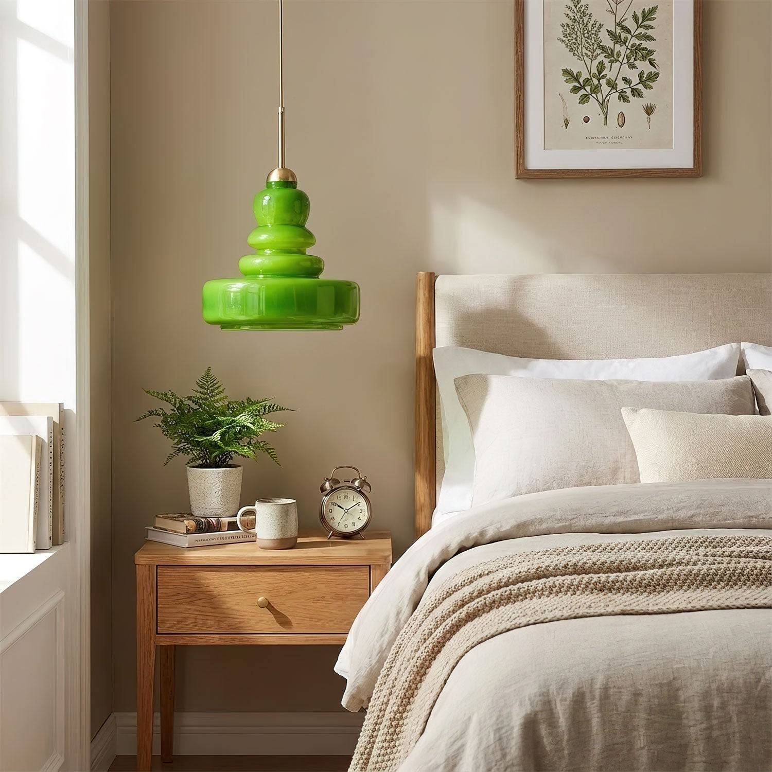 Glazen Hanglamp Industrieel Design Amber & Beige Schoolhouse E26/E27 Fitting Ø30cm voor Woonkamer Keuken Eetkamer | Sansoti