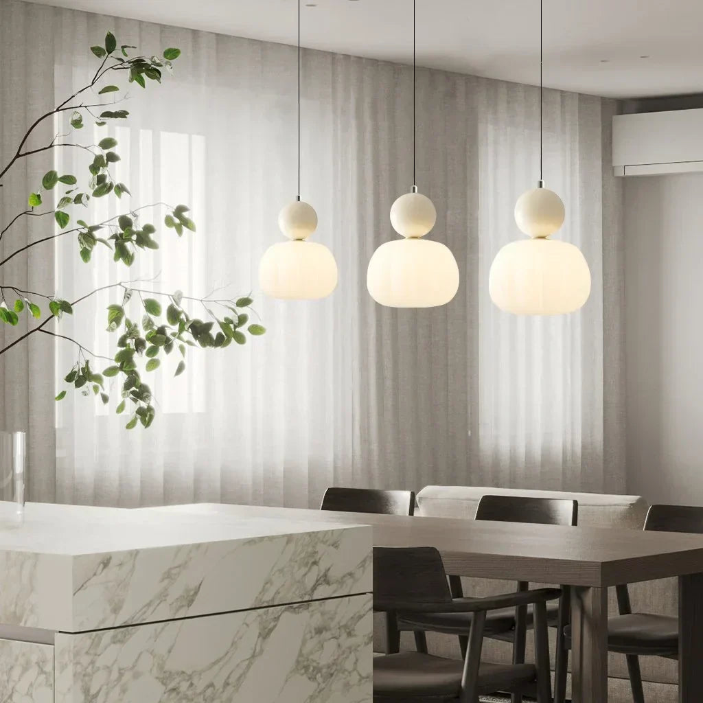 Scullon Suspension Métal PMMA Beige Table à Manger Salon Design Éclairage Suspension Moderne Aspect Verre | Restfield