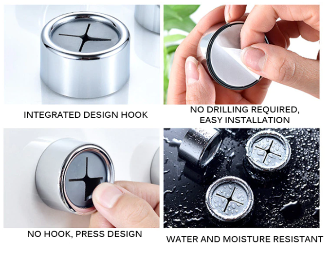 Handdoekhouder zelfklevend set 3 stuks RVS zilver keuken badkamer doekhouder wand zonder boren theedoek houder compact | Sansoti