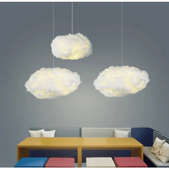 Wolken Hängeleuchte Baumwolle Weich Warm LED Weiß 40cm Schlafzimmer Deckenleuchte | Restfield