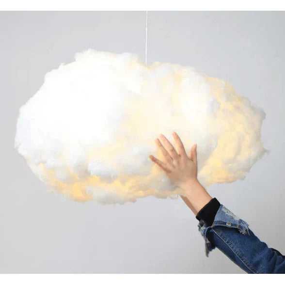 Wolken Hängeleuchte Baumwolle Weich Warm LED Weiß 40cm Schlafzimmer Deckenleuchte | Restfield