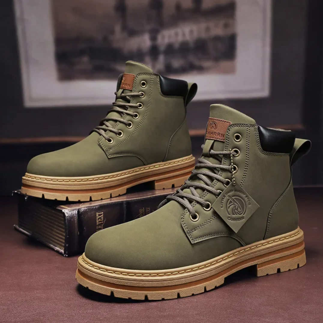Heren Veterlaars met Orthopedische Steun Zwart Bruin Grijs | Leer Antislip Zool Comfortabel | Sansoti