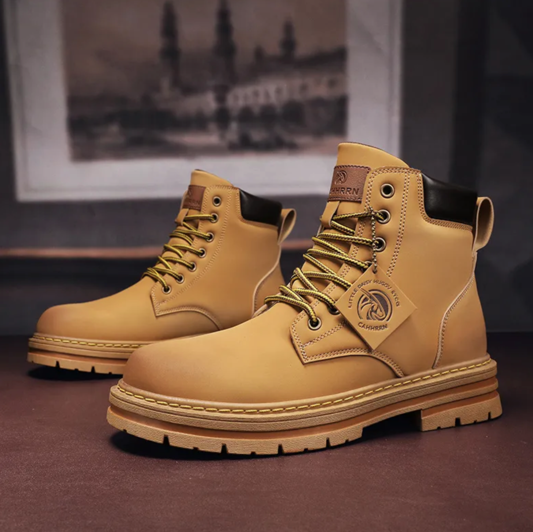 Heren Veterlaars met Orthopedische Steun Zwart Bruin Grijs | Leer Antislip Zool Comfortabel | Sansoti