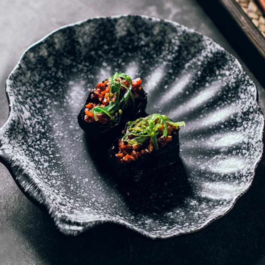 Keramische Schelpvormige Borden Wit Zwart Bruin Servies Coastal Dining | Sansoti