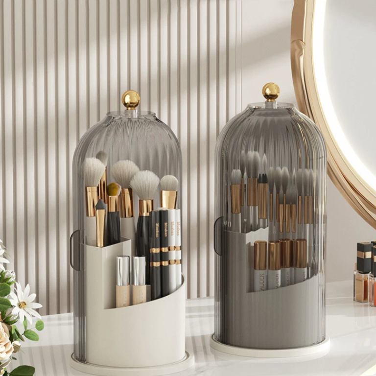 Draaibare Acryl Make-up Organizer – 360° Cosmetica Opbergbox Transparant Waterdicht – Beauty Display Standaard voor Badkamer en Kaptafel | Sansoti