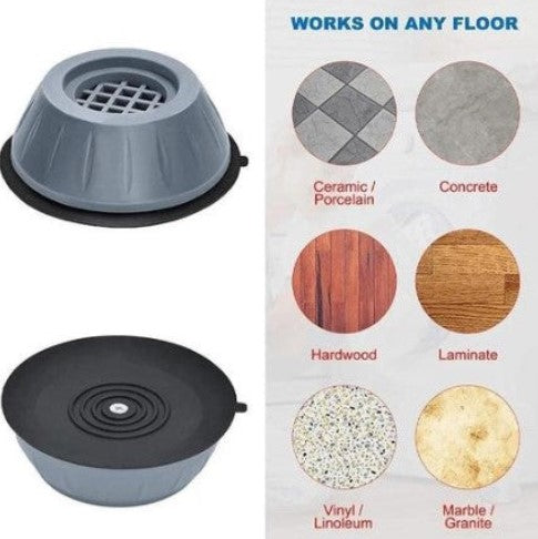 Tapis antivibrations pour lave-linge avec amortisseurs de vibrations, stabilisateurs pour appareils électroménagers lourds, protection du sol et surface antidérapante | Sansoti