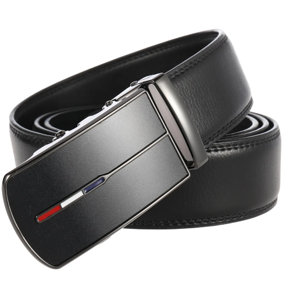 Automatische Herenriem Luxe Rundleer 3,5cm Breed Stijlvolle Gesp Elegante Broekriem Business | Sansoti