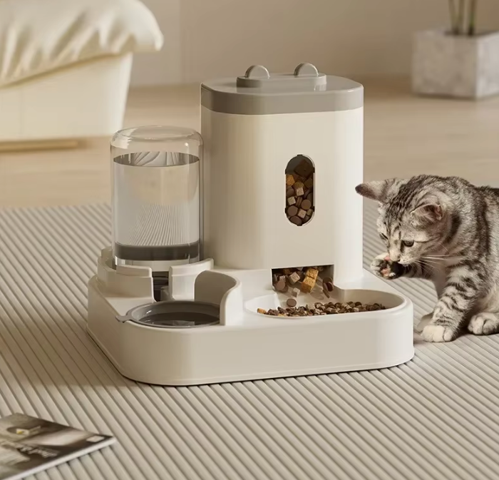Katzenfutterbrunnen 2-in-1 Automatischer Futterspender 2300ml 1L | Restfield