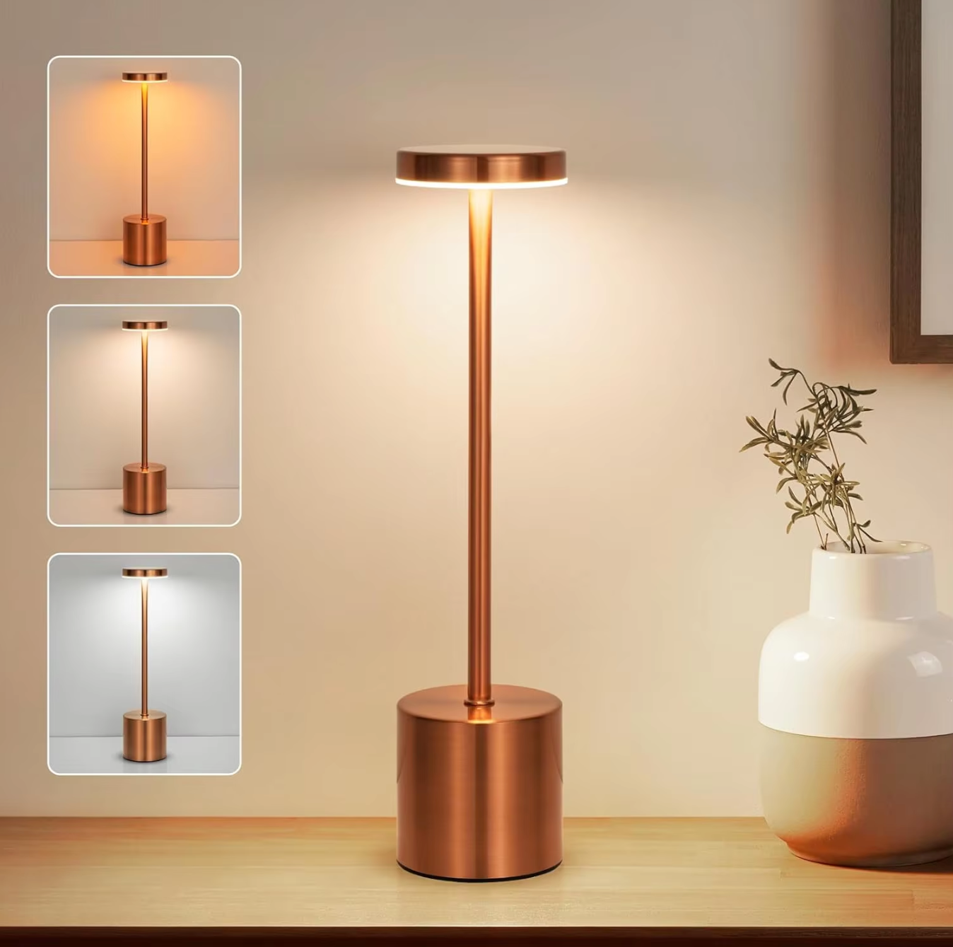 LED-Tischlampe Kabellos Wiederaufladbar mit Touch-Sensor – Dimmbare Design-Tischlampe