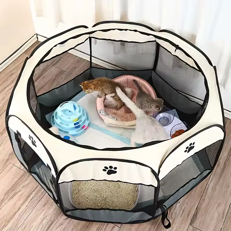 Enclos pour chien pliable Tissu Oxford Enclos portable pour chiot Octogonal intérieur extérieur | Restfield