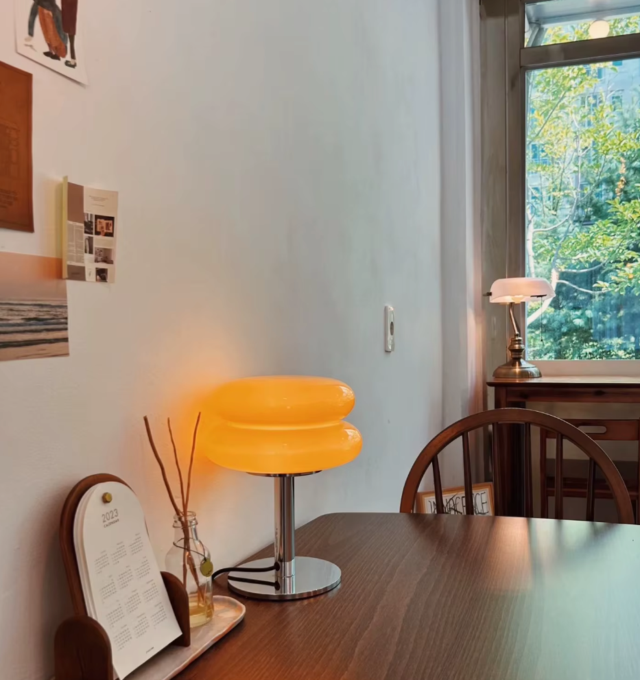 Bauhaus Tischleuchte Glas Design Italienisch Dimmbar LED Nachttischlampe USB | Restfield