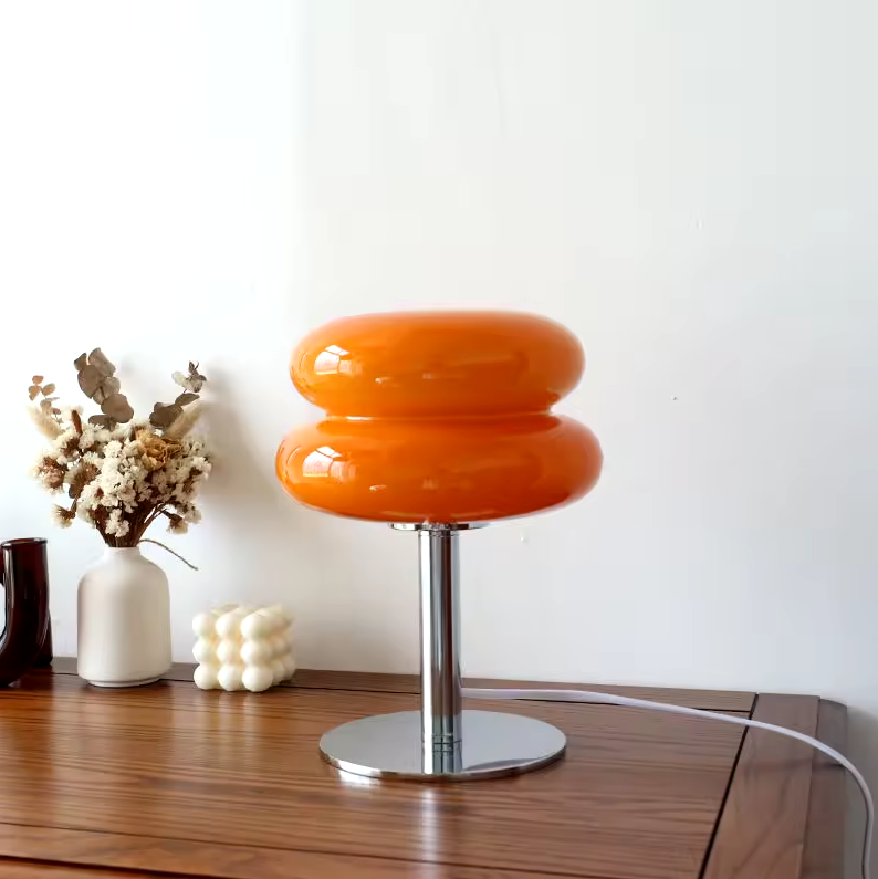 Bauhaus Tischleuchte Glas Design Italienisch Dimmbar LED Nachttischlampe USB | Restfield