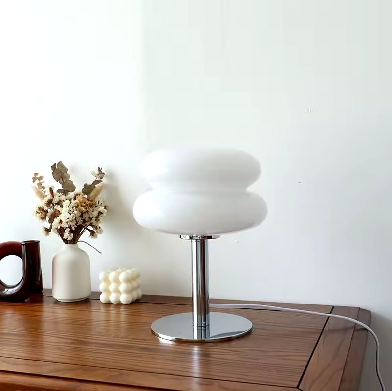 Bauhaus Tischleuchte Glas Design Italienisch Dimmbar LED Nachttischlampe USB | Restfield