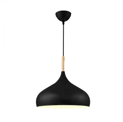 Suspension Scandinave Aluminium Bois Design E27 Couleurs 24cm | Restfield