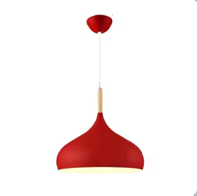 Suspension Scandinave Aluminium Bois Design E27 Couleurs 24cm | Restfield