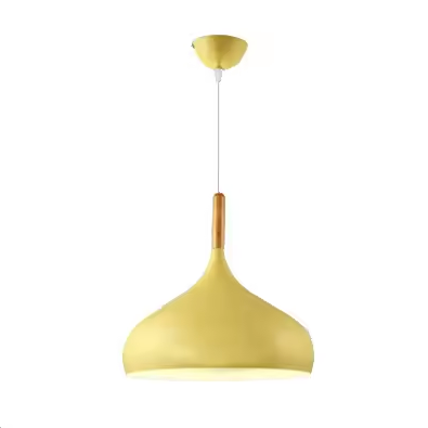 Suspension Scandinave Aluminium Bois Design E27 Couleurs 24cm | Restfield