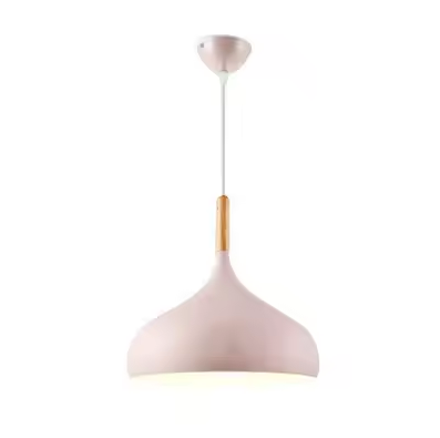 Suspension Scandinave Aluminium Bois Design E27 Couleurs 24cm | Restfield
