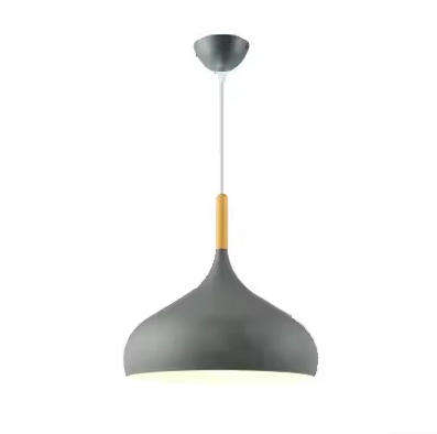 Suspension Scandinave Aluminium Bois Design E27 Couleurs 24cm | Restfield