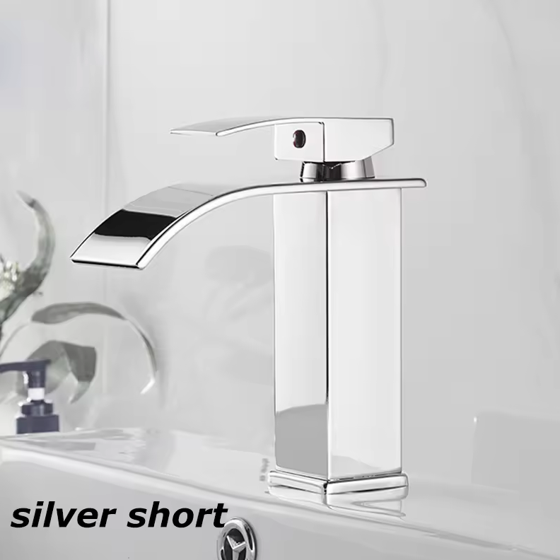 Robinet Cascade pour Lavabo Inox Eau Chaude Froide Mitigeur Noir Or Argent | Restfield
