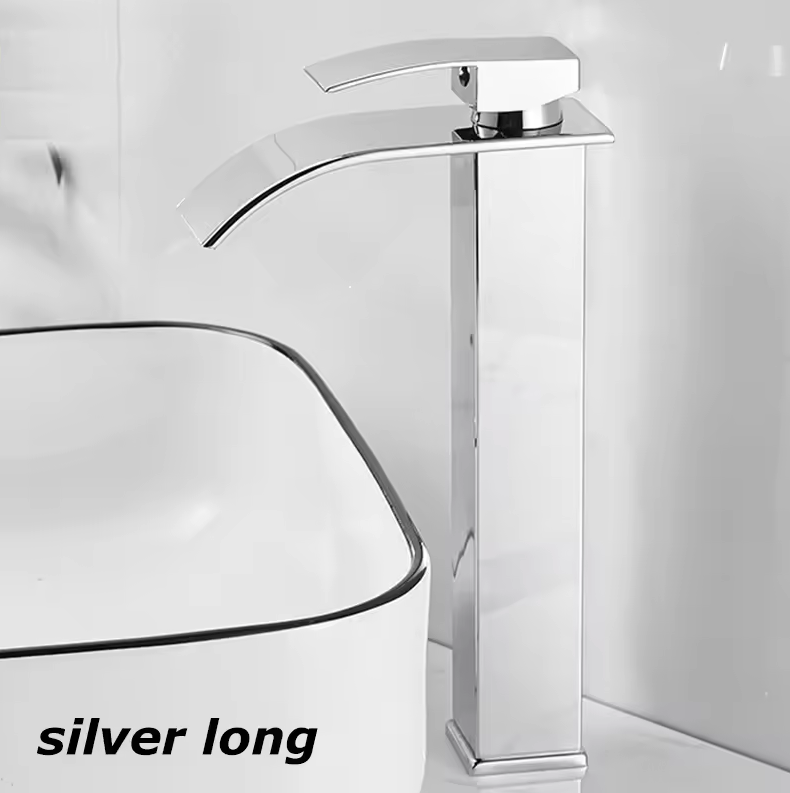 Robinet Cascade pour Lavabo Inox Eau Chaude Froide Mitigeur Noir Or Argent | Restfield