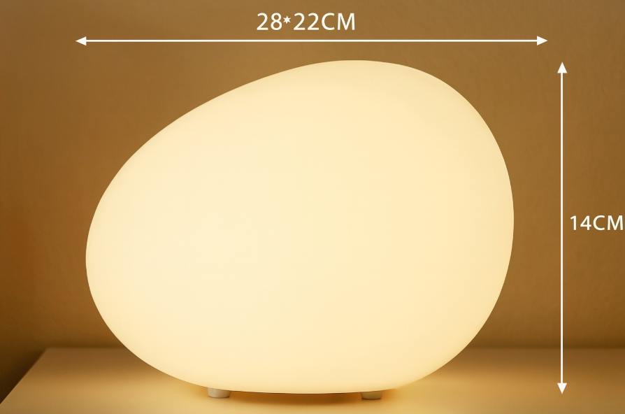 Stein Tischlampe LED 3-Farben PE Stimmungslicht 22cm Wohnzimmer Schlafzimmer Skandinavisch Organisch Nachtlicht Dimmbar | Restfield
