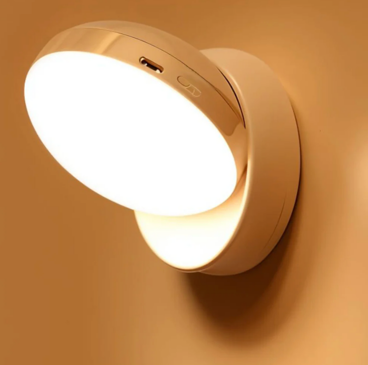 Rotatable Motion Sensor Wall Lamp LED Rechargeable Magnetic 360° Rotatable Acrylic Night Light 8x9cm | Sansoti