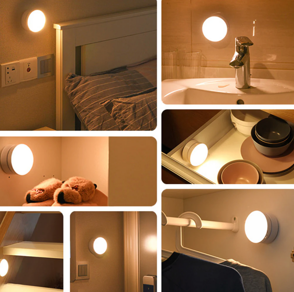 Rotatable Motion Sensor Wall Lamp LED Rechargeable Magnetic 360° Rotatable Acrylic Night Light 8x9cm | Sansoti