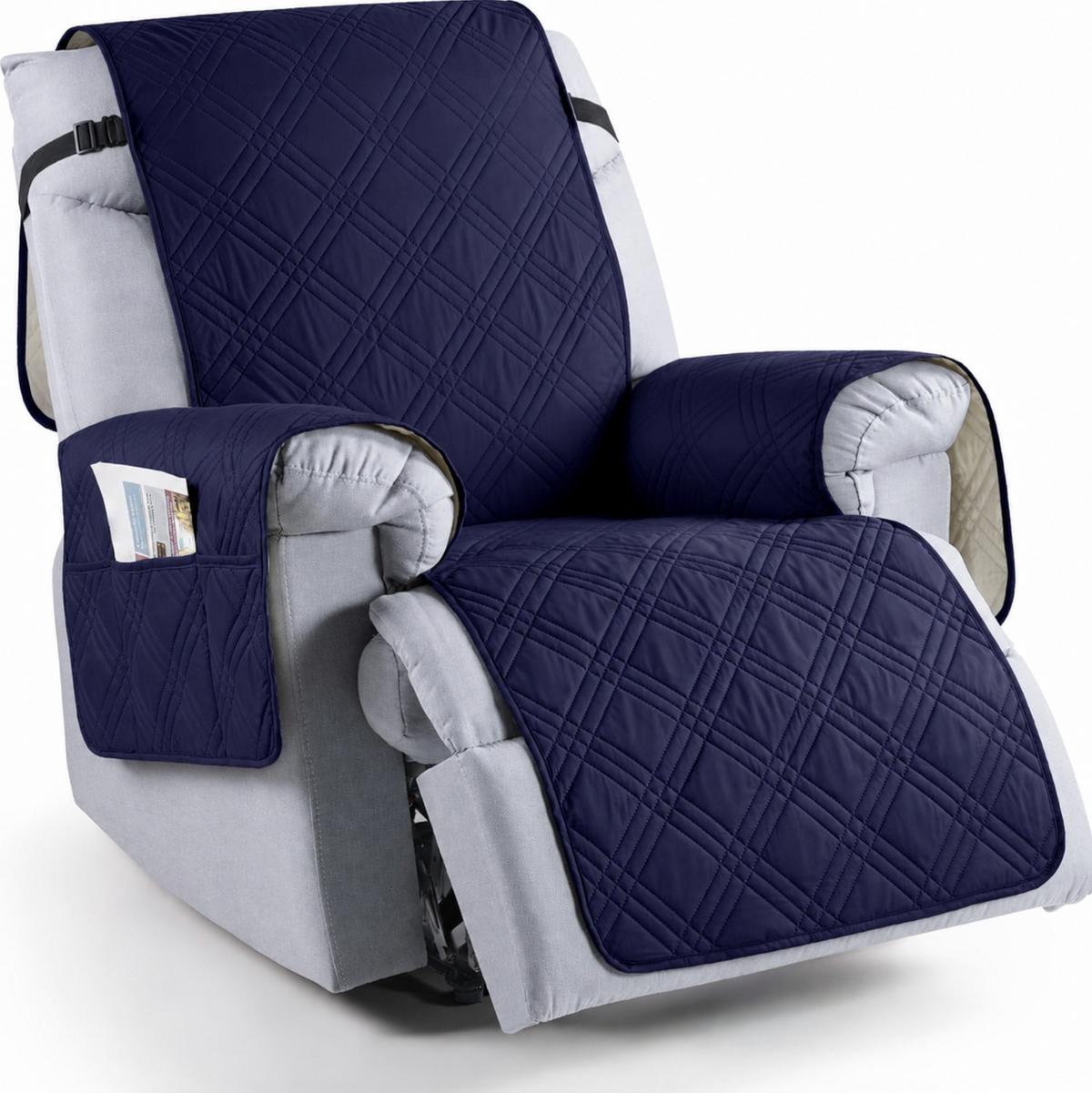 Housse imperméable pour fauteuil relax en microfibre antidérapante avec poches de rangement, protection pour fauteuil et animaux de compagnie | Sansoti