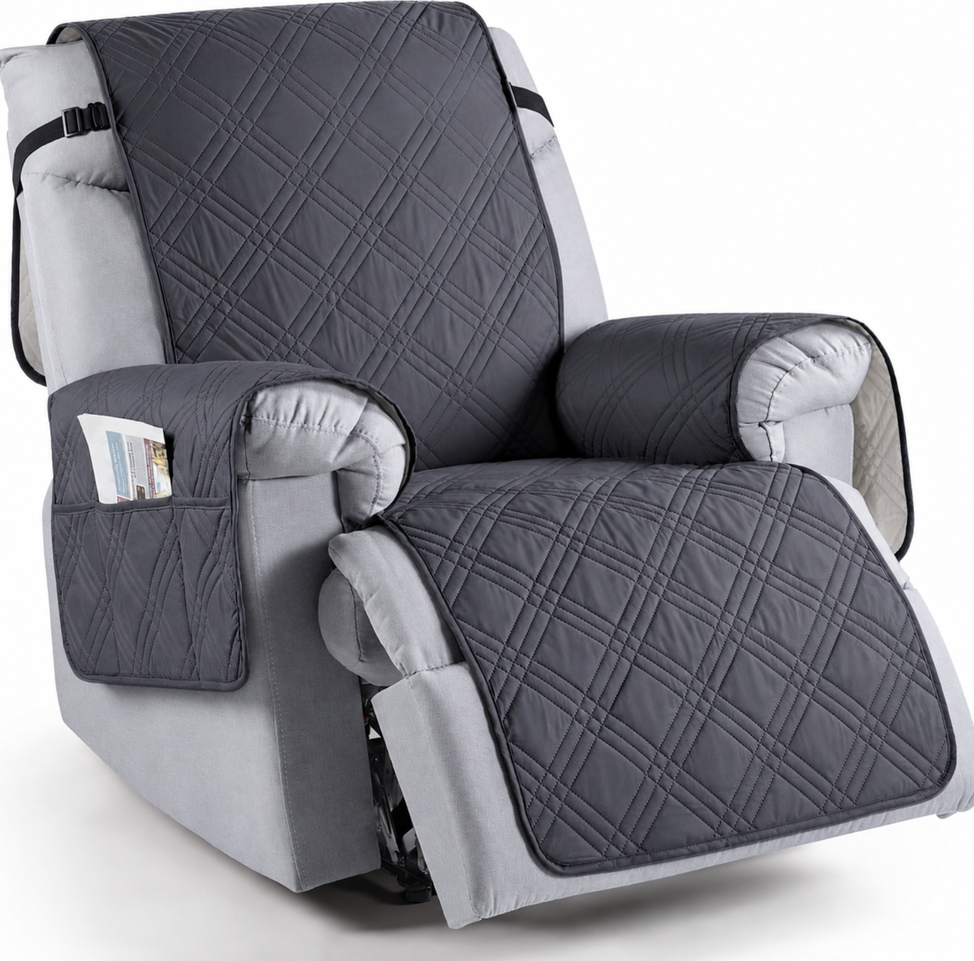 Housse imperméable pour fauteuil relax en microfibre antidérapante avec poches de rangement, protection pour fauteuil et animaux de compagnie | Sansoti