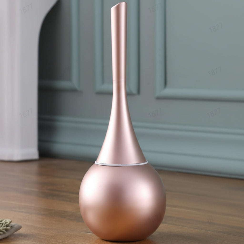Toiletborstel met Spatbescherming RVS Houder Wit Zilver Rosé Goud Hygiënisch Badkameraccessoire Toiletreiniging | Sansoti