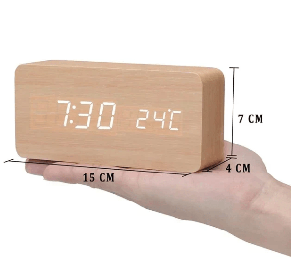 Réveil en Bois LED avec Activation Vocale & Design Minimaliste – Restfield
