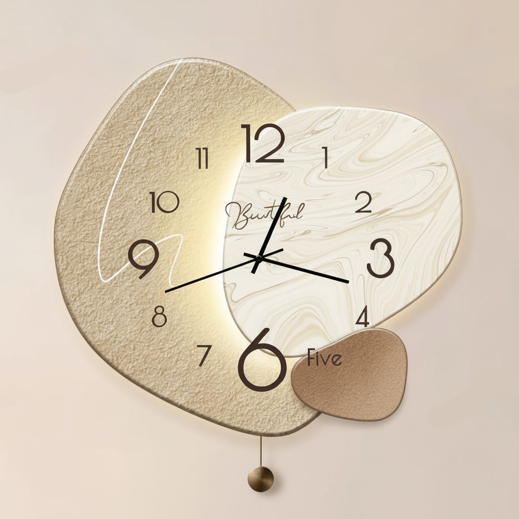 Minimalistische Wandklok Stil Uurwerk Woonkamer Slaapkamer Scandinavisch Modern Interieur Tijdweergave | Sansoti