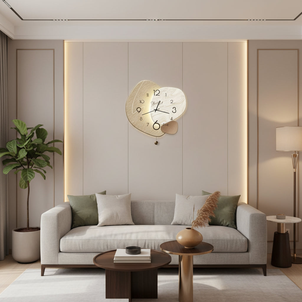 Minimalistische Wandklok Stil Uurwerk Woonkamer Slaapkamer Scandinavisch Modern Interieur Tijdweergave | Sansoti