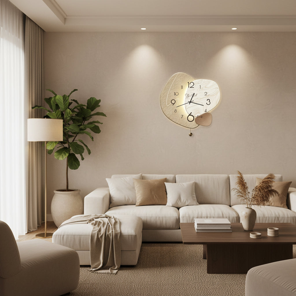 Minimalistische Wandklok Stil Uurwerk Woonkamer Slaapkamer Scandinavisch Modern Interieur Tijdweergave | Sansoti