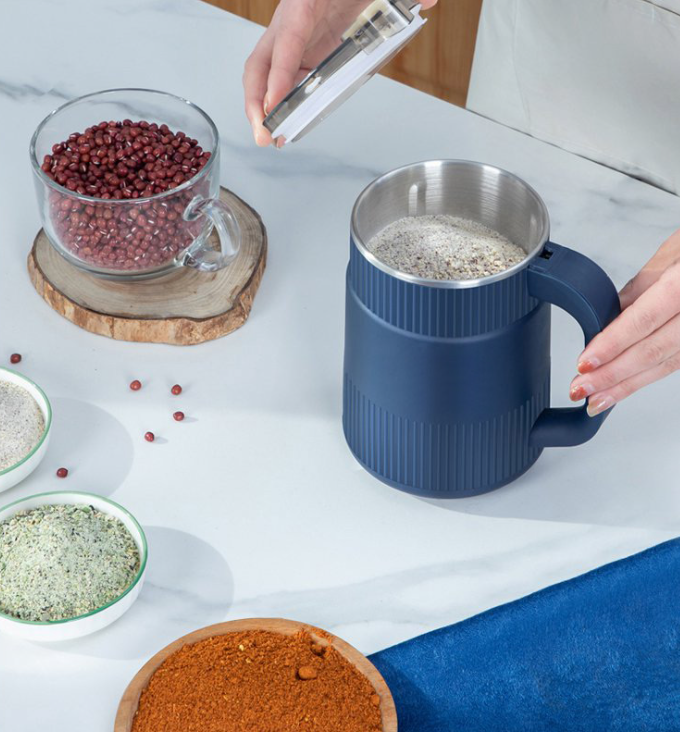 Kompakte elektrische Kaffeemühle aus Edelstahl, 300 W, für Kaffeebohnen, Getreide und Gewürze, geräuscharmes Küchengerät | Sansoti