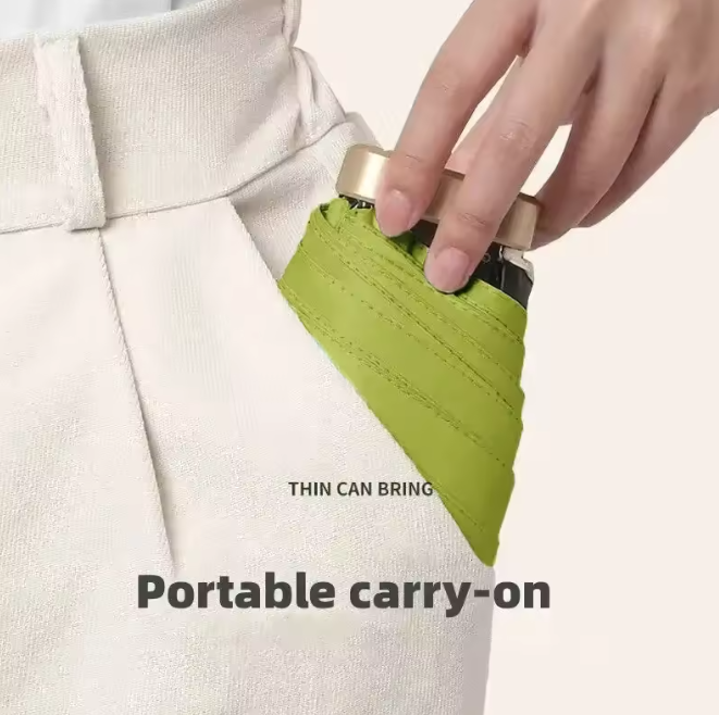 Parapluie de pluie miniature avec protection UV, compact, pliable, coupe-vent, pour l’été et les voyages | Sansoti